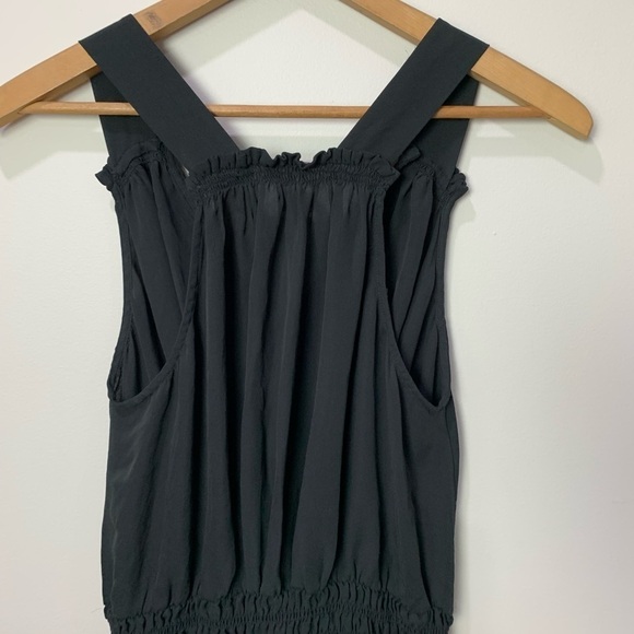 [Joie] Black 100% Silk Sleeveless Sheer Longline Tunic Tank Top - Picture 8 of 8